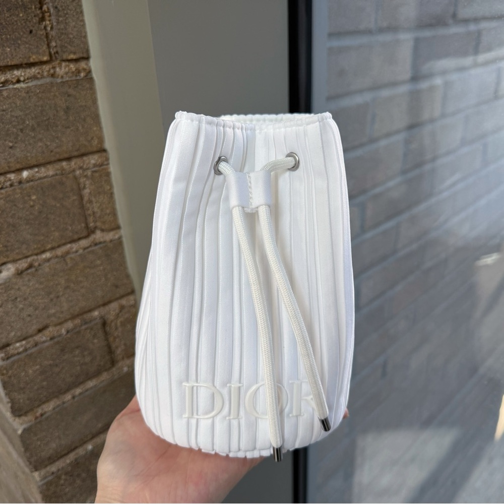 Dior Beauty Pouch Pleated Drawstring Bag